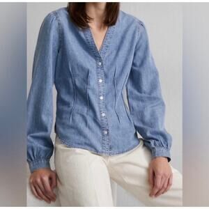 Veronica Beard Sedona denim chambray blouse